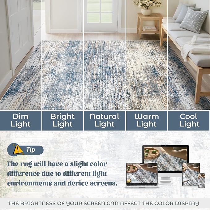 XLUEZ 9x12 Area Rug for Living Room, Washable Modern Abstract Large Area Rug - Image 8