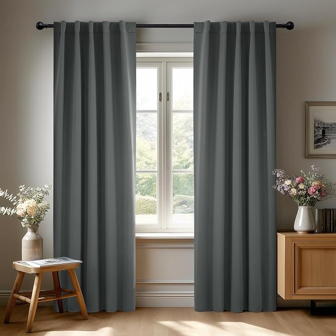 Deconovo Blackout Curtains, Thermal Insulated, W42 x L95 2 Panels, Back Tab by Deconovo
