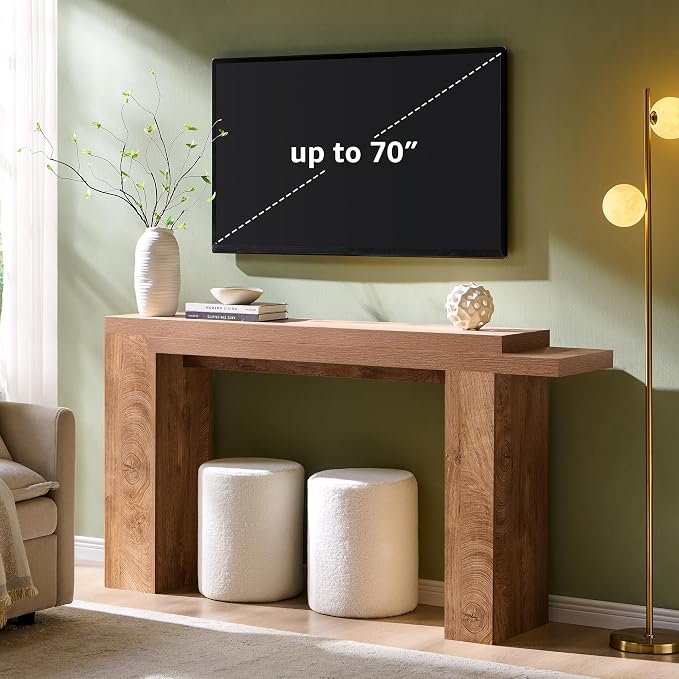OKD 63 Inch Modern Entryway Console Table, Solid Geometry Accent Sofa Table - Image 7