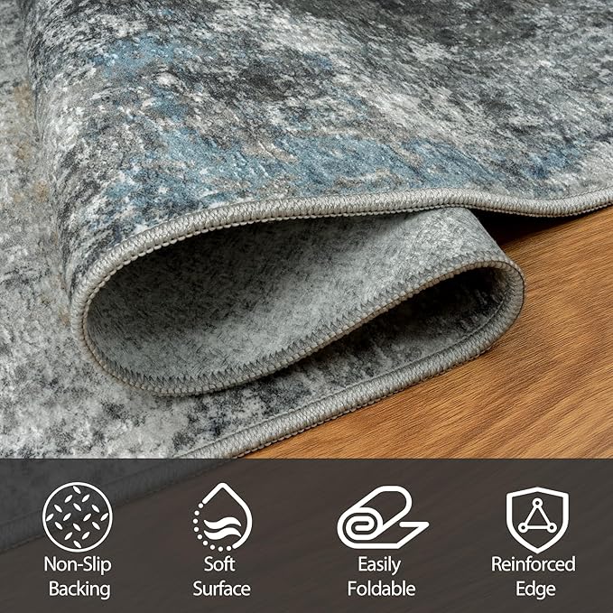6x9 Area Rugs for Living Room Rug Washable: Abstract Rug for Dining Room - Image 4