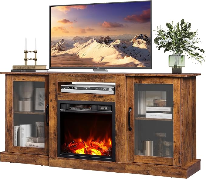 WLIVE Fireplace TV Stand for 65" TV, Entertainment Center by WLIVE