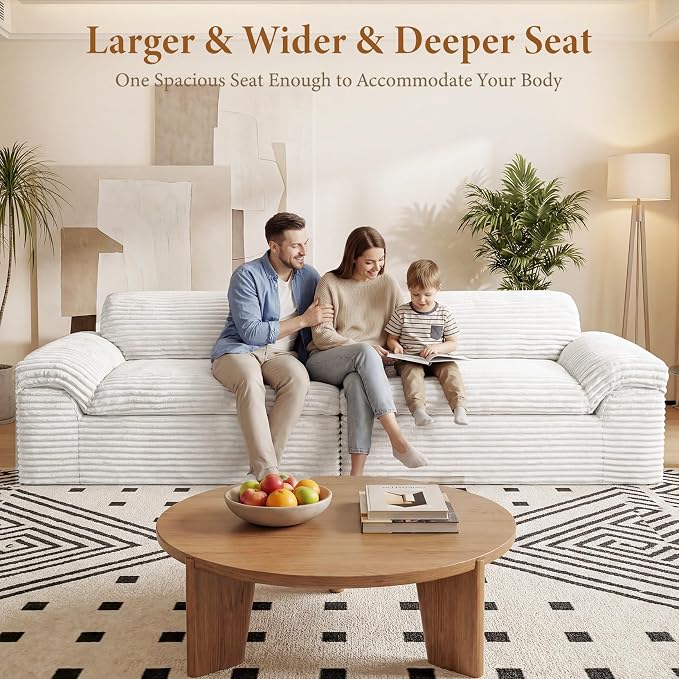 Vesgantti 118" Modular Sectional Couch, Comfy Corduroy Upholstered Cloud Couches - Image 4