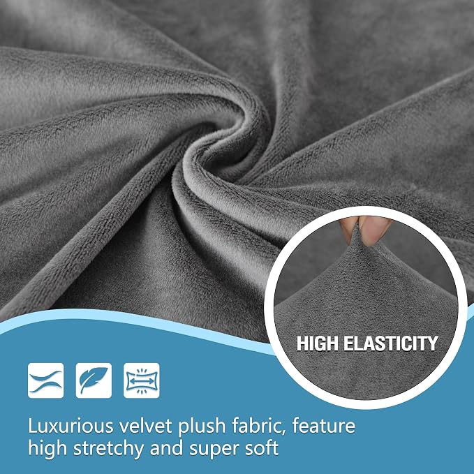HDCAXKJ Corner Sectional Couch Covers Velvet Stretch L Shape Sofa Cover Soft - Image 3