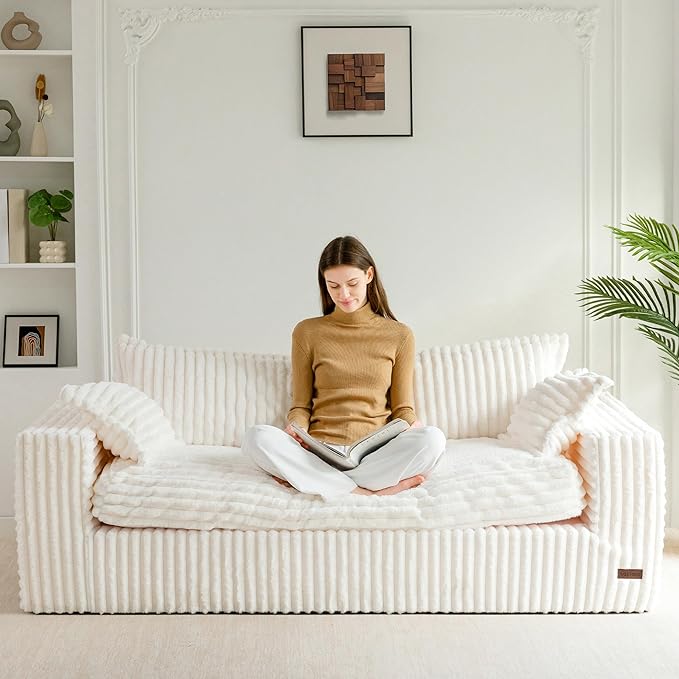 MAXYOYO 76" Bean Bag Sofa Couch, Loveseat Boneless Couch in a Box, Upholstered by MAXYOYO
