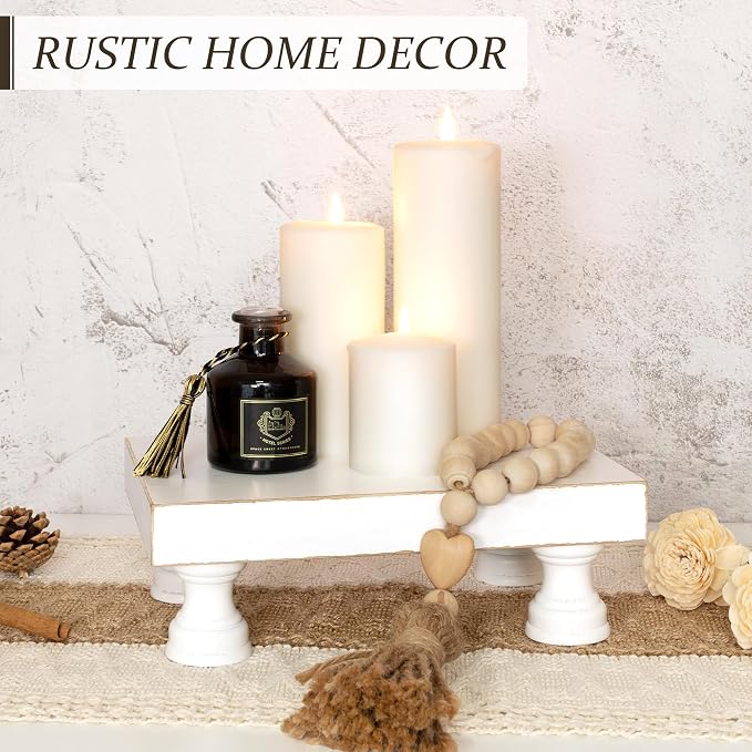 EOSAHR Decorative Wood Riser for Home Decor : Farmhouse Pedestal Stand for - Image 4