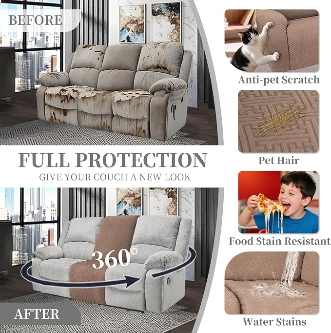 100% Waterproof Sectional Recliner Couch Covers - Image 6