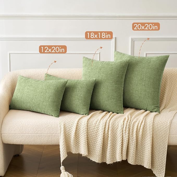 MIULEE Pack of 2 Couch Throw Pillow Covers 18x18 Inch Spring Soft Sage Green - Image 4