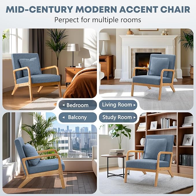ELUCHANG Mid-Century Modern Accent Chair - Image 8