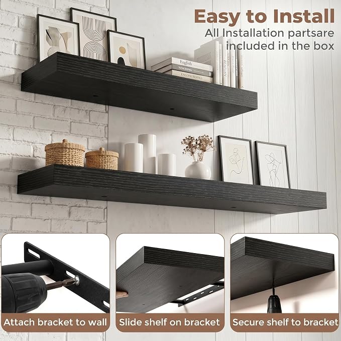 FLYJOE Floating Shelves for Wall, 48 Inch Floating Shelves Set of 1, Kitchen - Image 6