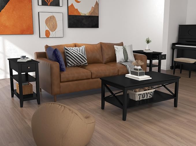 ChooChoo Side Table Living Room Set of 2, Narrow End Table - Image 6