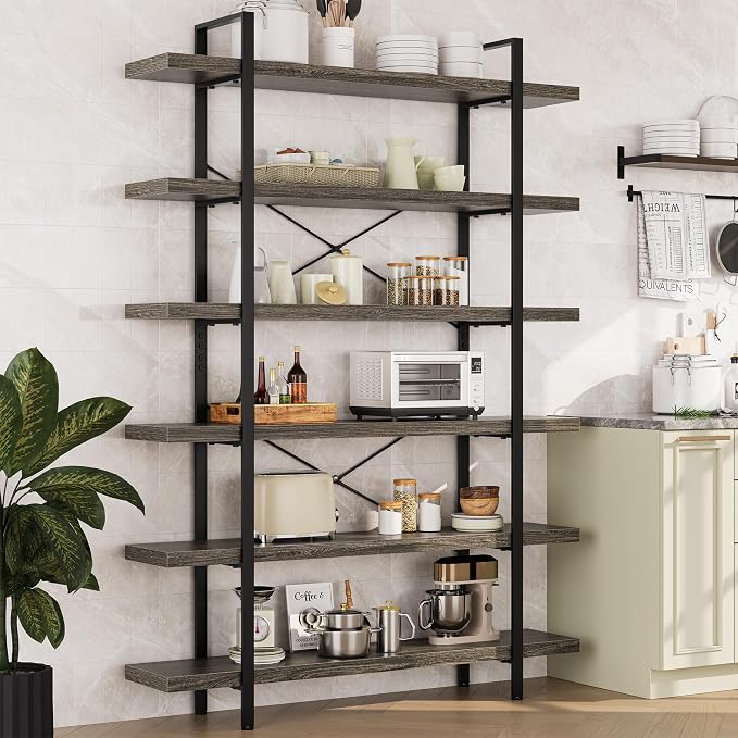 OtterOasis Bookshelf Set, Heavy Duty 6-Tier Industrial Bookcase, 120lbs Shelf - Image 8