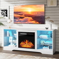 PRETZI Fireplace TV Stand with 18" Fireplace Up to 65" TVs, TV Media Console by PRETZI
