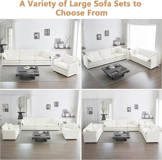 mikibama Luxury Oversized 3 Piece Sofa Set, 2 Pieces of 2 Seater and 1 Piece of - Image 7
