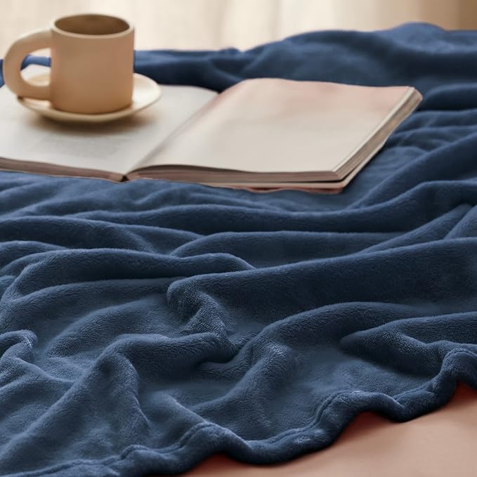 Bedsure GentleSoft Fleece Blankets Queen Size Mineral Blue - Image 5