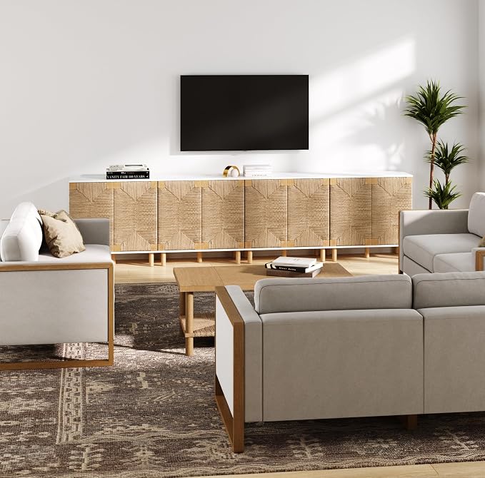 Nathan James Beacon Accent Natural Sideboard Storage Cabinet TV Stand - Image 3