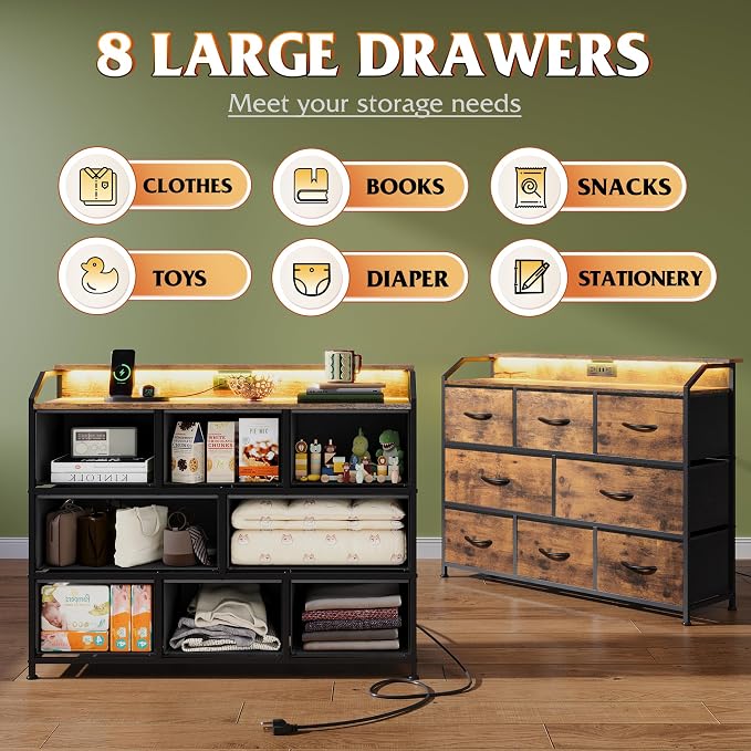 WLIVE Led Dresser for Bedroom, TV Stand for Bedroom - Image 5