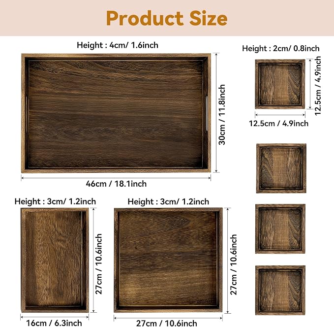 Wooden Serving Trays with Handle - Image 5