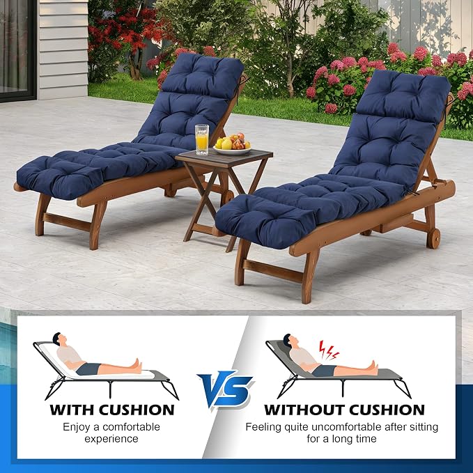 Chaise Lounge Cushions Outdoor, Waterproof & Fade Resistant Patio Lounge Chair - Image 6