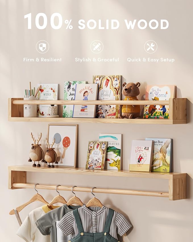 G&W Gruwald Nursery Book Shelves, Wall Bookshelf, Book Shelf - Image 2