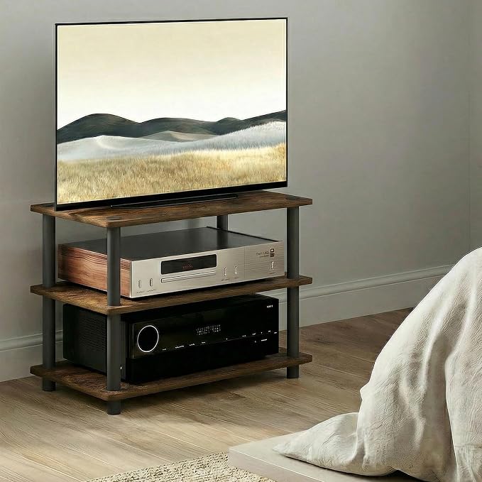 Furinno Turn-N-Tube TV Stand, 3-Tier Corner Entertainment Center - Image 4