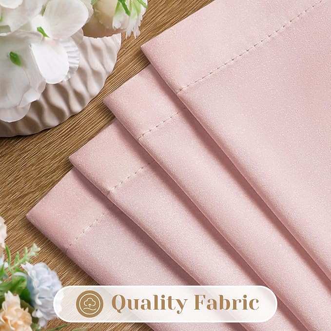 HOMEIDEAS Non-See-Through Light Pink Privacy Sheer Curtains, 30 X 36 Inches - Image 4