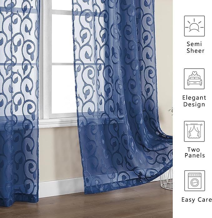 OWENIE Furman Sheer Curtains 63 inch Length - Image 7
