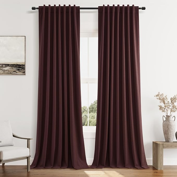 Guken 100% Blackout Curtains 96 Inch Length 2 Panels Set by Guken