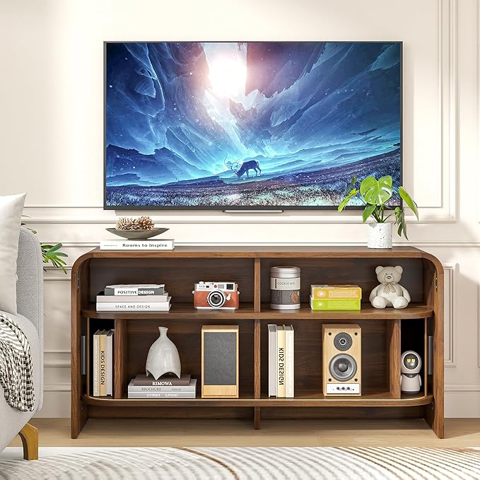 Small TV Stand for Bedroom, Low Fluted TV Console for 40 43 Inch, Mid Century - Image 5
