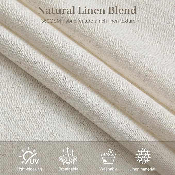 IVAPUPU Natural Extra Wide Pinch Pleated Linen Curtains - Image 6