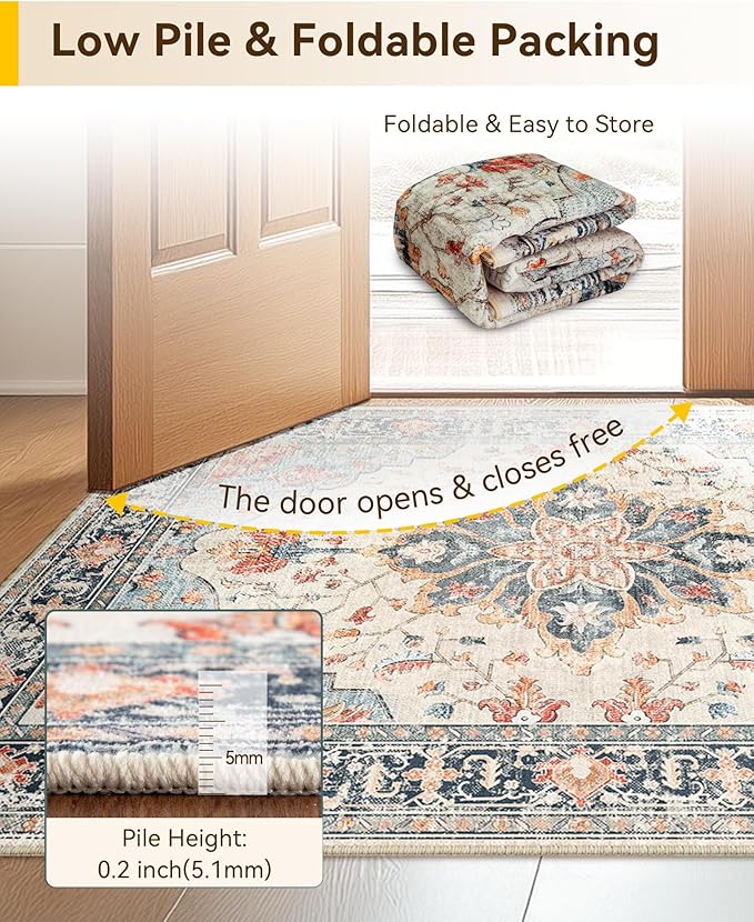 RELEANY Area Rugs 2'6"x8' Runner Rug Non Slip Washable - Image 7