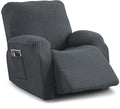Oversized Recliner Chair Covers, 4-Piece Stretch Geometric Strokes Jacquard by Unknown