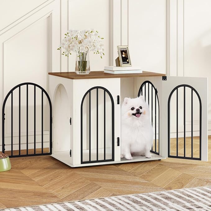 Hzuaneri 26.8'' Wooden Dog Crate Furniture, Indoor Dog Kennel Dogs Cage - Image 9