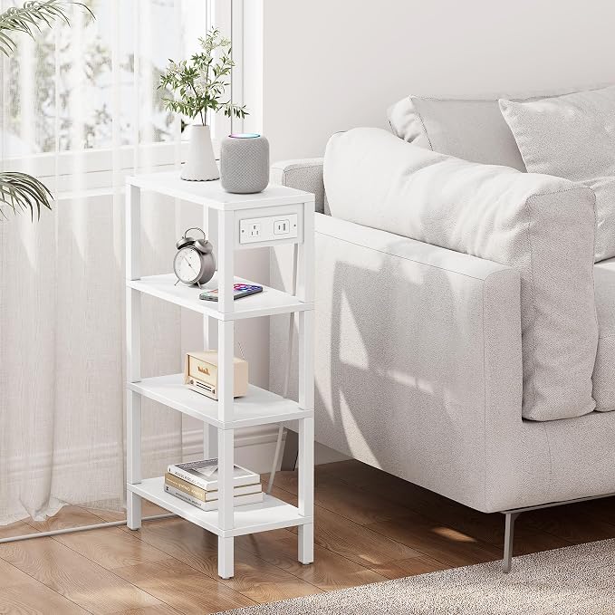 TUTOTAK Narrow Side Table with Charging Station, Small End Table with USB Ports - Image 6