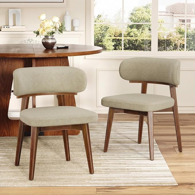 Dining Chairs Set of 2, Modern Upholstered Dining Chairs, Wooden Kitchen Chairs by GRUSIGN