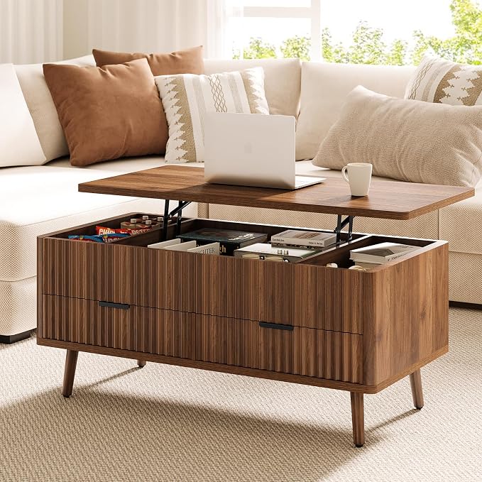 Lift Top Coffee Table with Storage by Curlaky