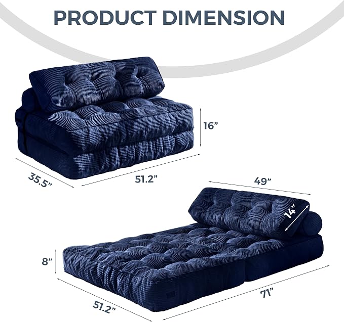 MAXYOYO Folding Sofa Bed, Convertible Sleeper Chair - Image 2