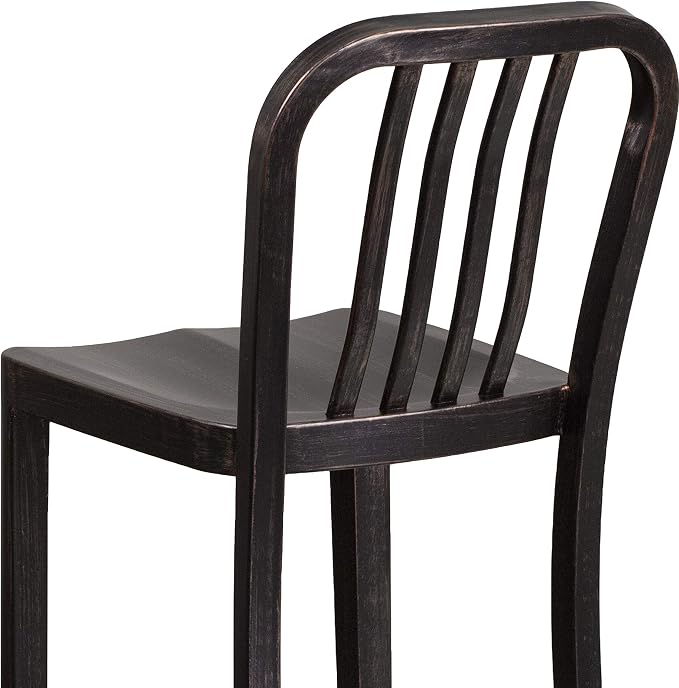 Flash Furniture Gael Commercial Grade 2 Pack 30" High Black-Antique Gold Metal - Image 10