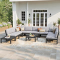Stoog 11-Piece U-Shaped Patio Sectional Sofa Set, All-Weather Modular & by Stoog