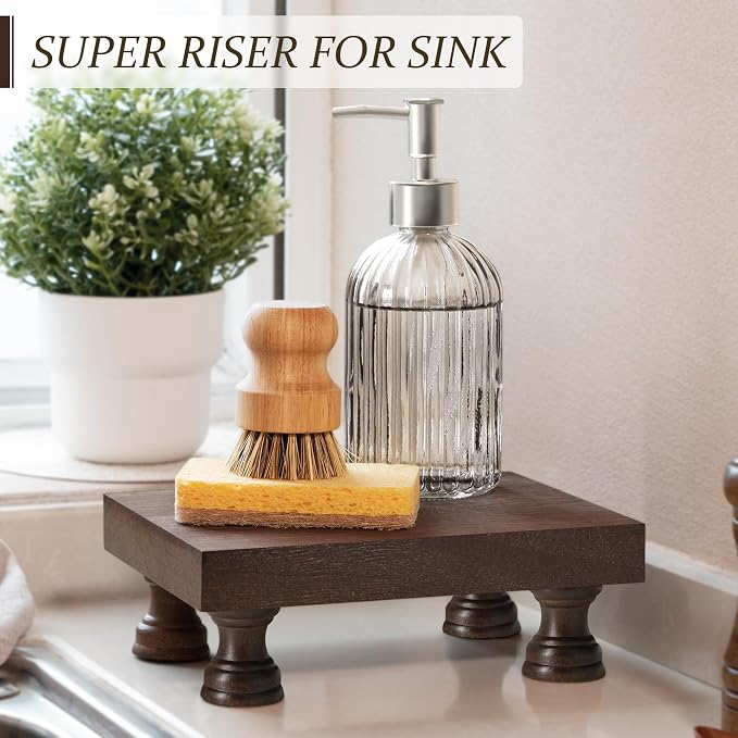 EOSAHR Decorative Wood Riser for Room Decor : Modern Farmhouse Pedestal Stand - Image 3