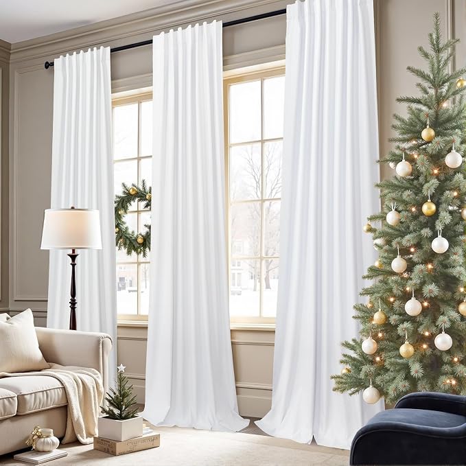 Blackout Curtains 108 Inch Long 2 Panels Burg Sound Curtains Noise Reducing - Image 2