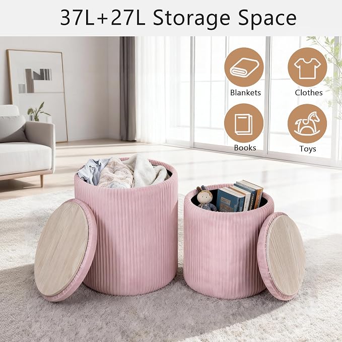 CAROLMADE Set of 2 Round Ottoman - Image 4