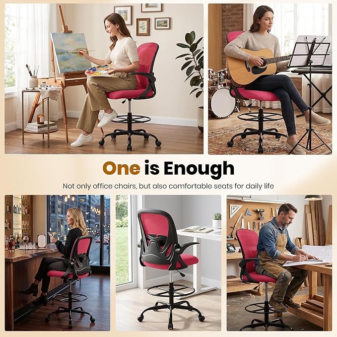 Primy Drafting Chair Tall Office Chair - Image 5