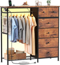 DUMOS Dresser for Bedroom with Hanging Rack, 6 Drawer Fabric Dresser with by DumosLifestyle