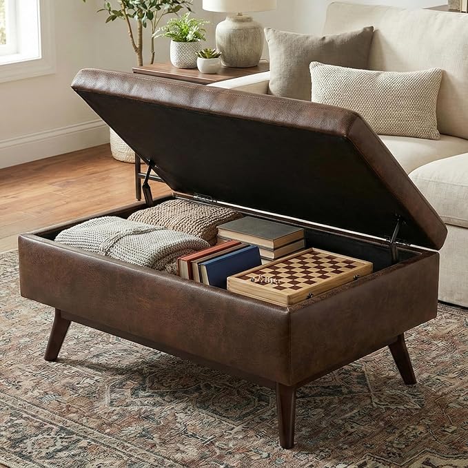 SIMPLIHOME Owen Coffee Table Storage Ottoman - Image 2