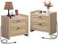 SICOTAS Rattan Nightstands Set of 2 Bedside Table by SICOTAS