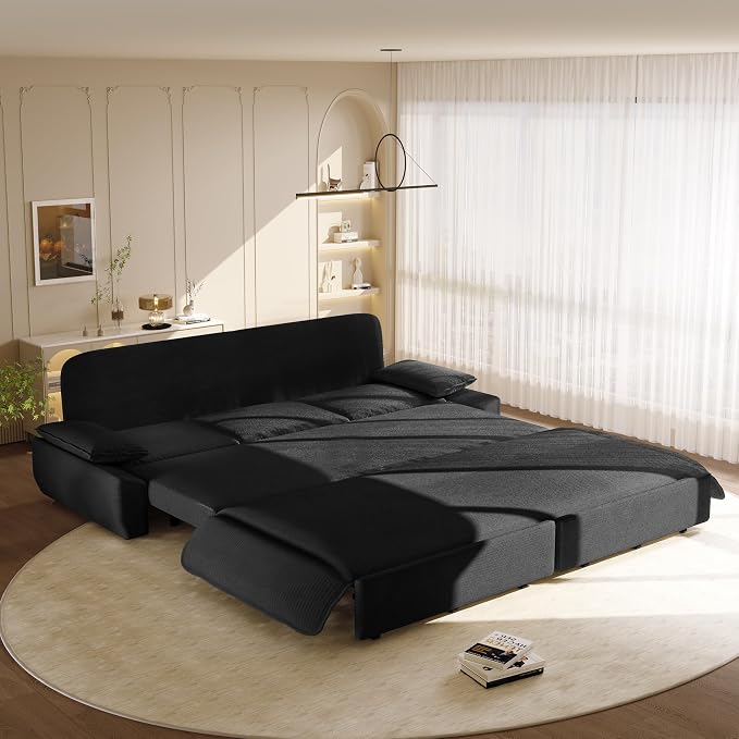 KEIKI 94.5" King Pull-Out Sofa Bed, 3-in-1 Convertible Couch by KEIKI