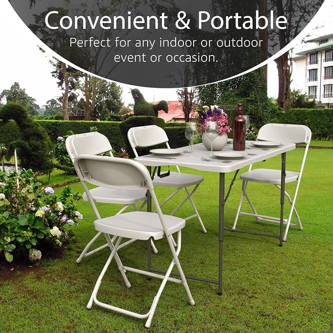 4 Feet Foldable Table Adjustable Height - Image 2