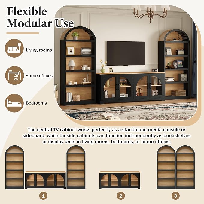 Merax Vintage Farmhouse TV Stand Set - Image 4