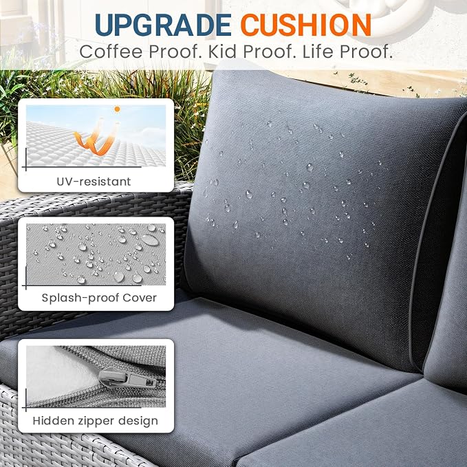 Wisteria Lane Patio Furniture Set, Wicker Outside Outdoor Furniture - Image 8