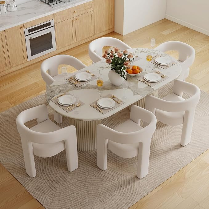 BESTANO Set of 4 Modern Velvet Fabric Upholstered Dining Chairs - Image 2